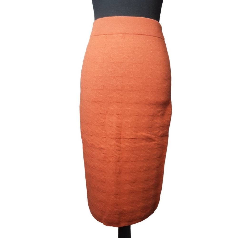 L'AGENCE Burnt Orange Texured Knit Pencil Skirt Size XS